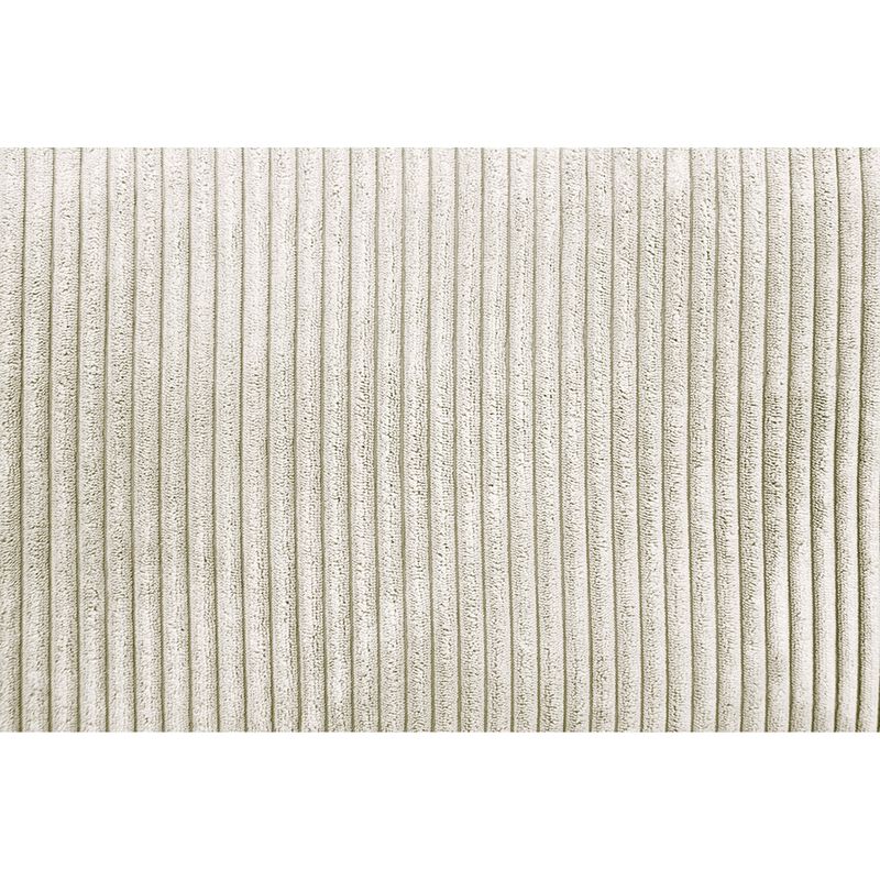 Roe 3pc Sectional Sofa Set with Chaise, Ottoman, 2 Pillows, Ivory - Benzara