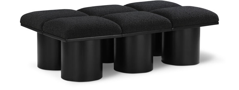 Meridian Furniture Pavilion Black Boucle Fabric Bench