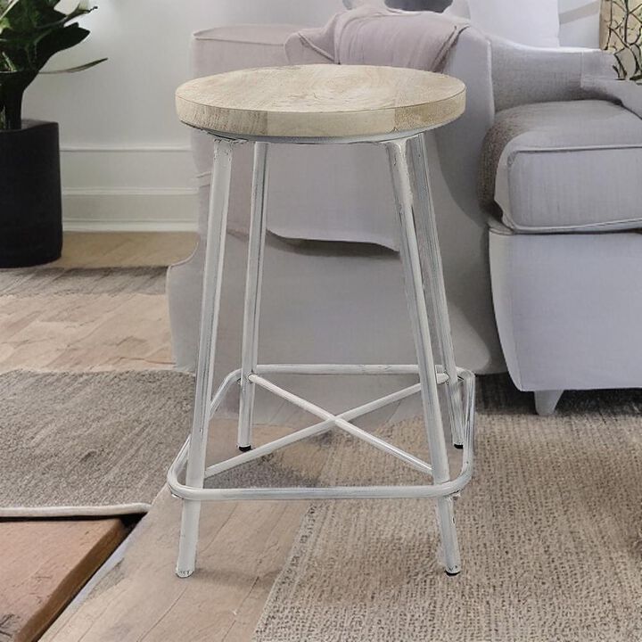Carolina Living Illona 24 Counter Stool - Set of 2 - Whitewash