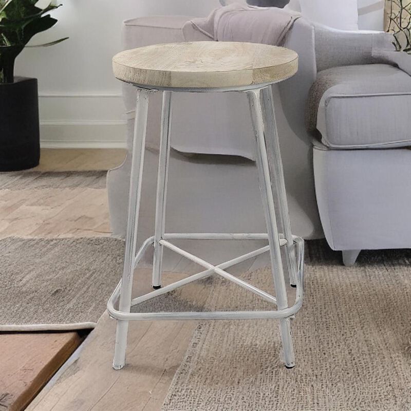 Carolina Living Illona 24 Counter Stool - Set of 2 - Whitewash