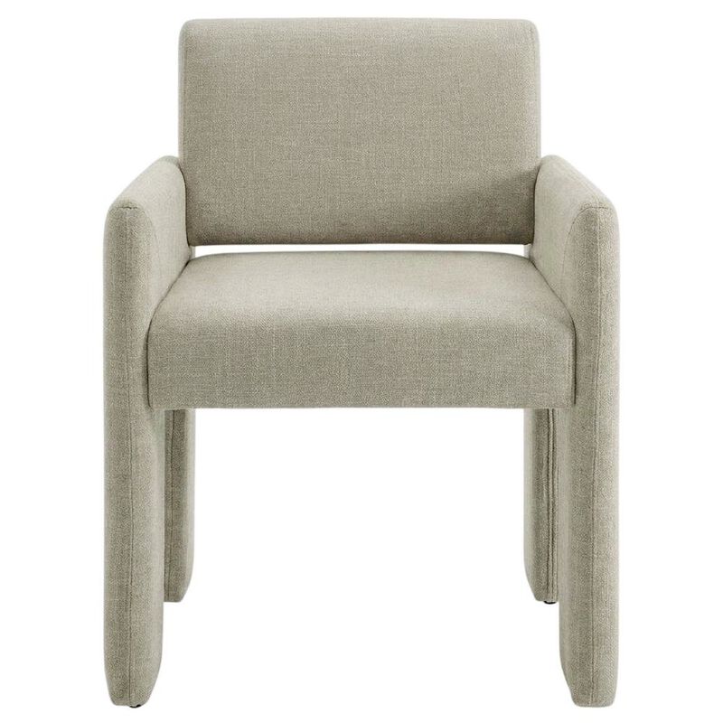 Fabric-Upholstered Dining Chair with Arms and Thick Cushion for Kitchen, Linen image number 0