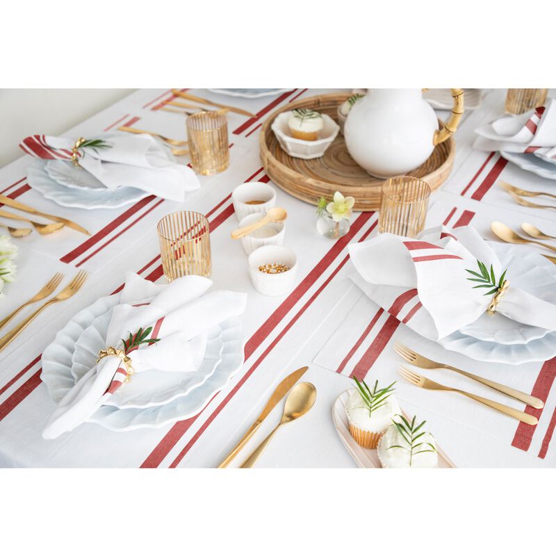 Solino Home 100% Pure Linen Table Runner - French Stripe
