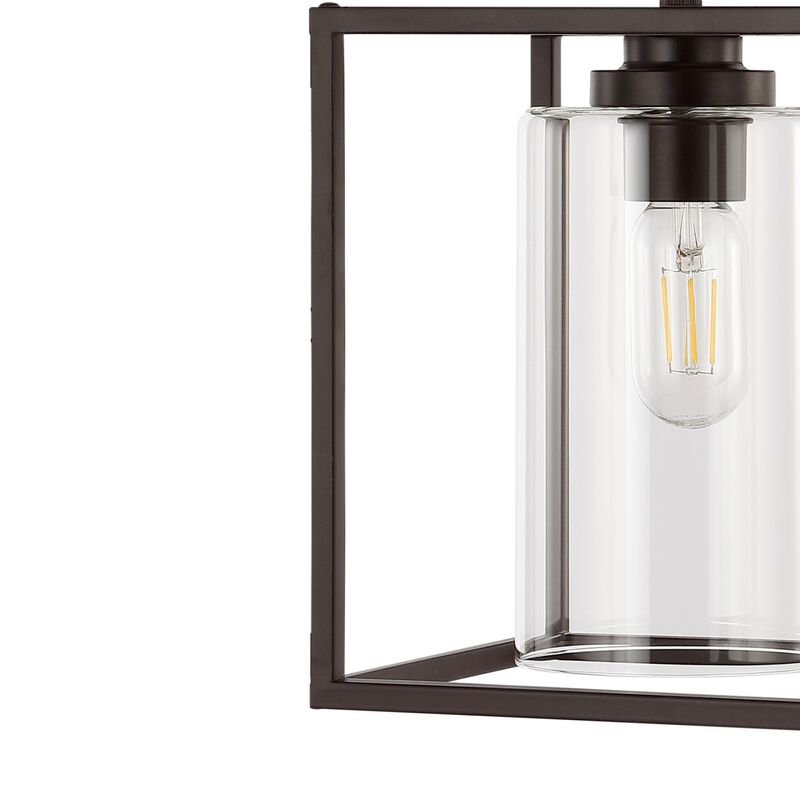 Quinn 1-Light Industrial Farmhouse Iron/Glass LED Pendant