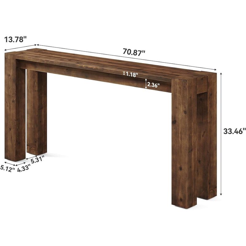 Tribesigns Farmhouse Wood Console Table image number 4