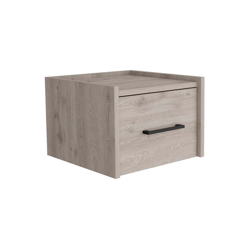 Streamdale Floating Nightstand, Wall Mount, Single Drawer, Handle, Light Grey image number 0