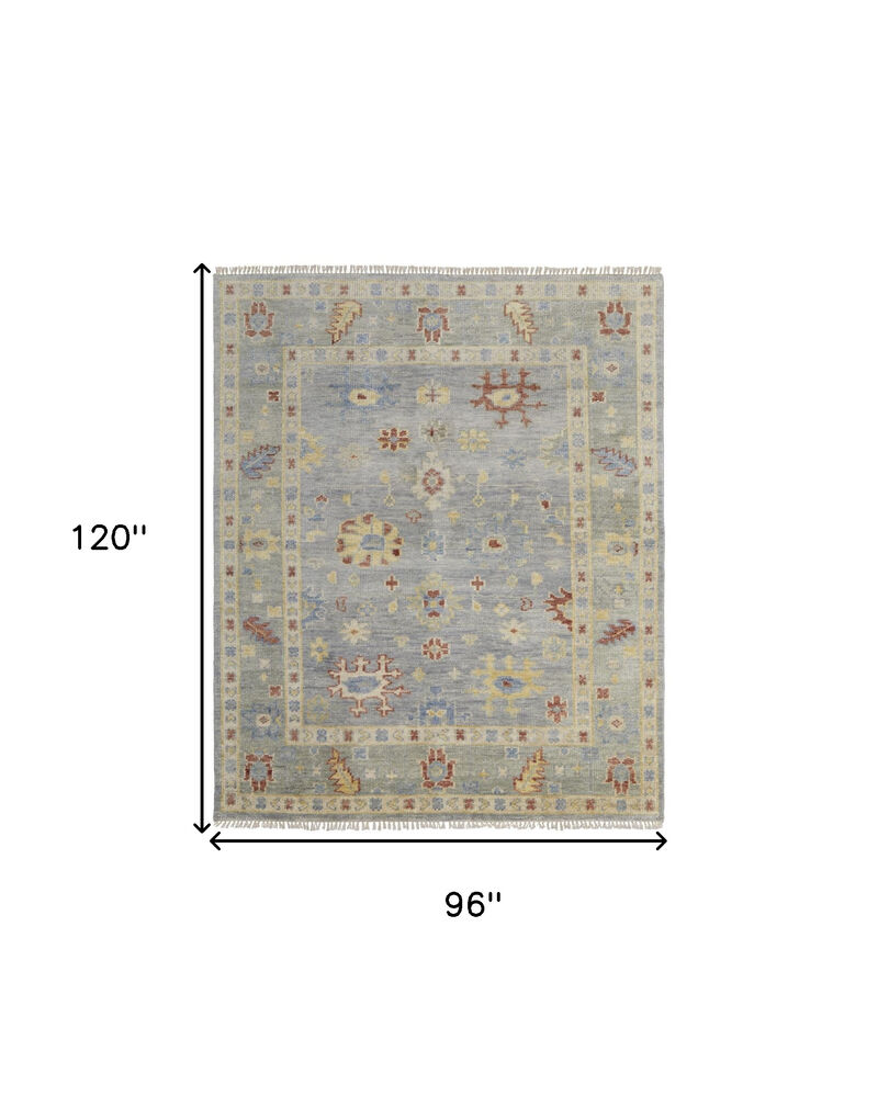 HomeRoots Wool Floral Hand Knotted Area Rug With Fringe image number 5