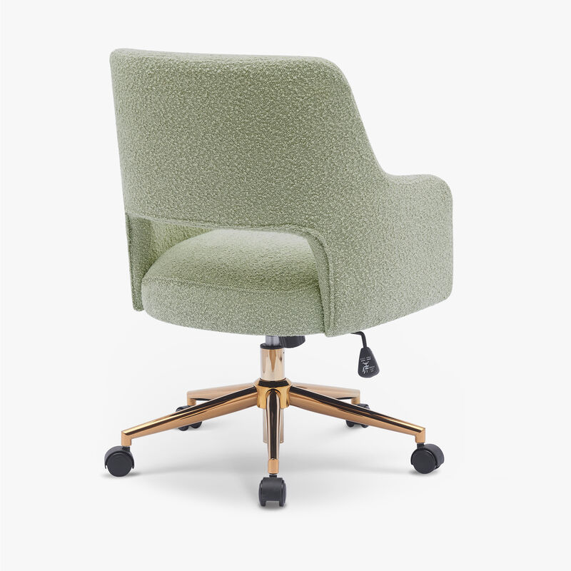 WestinTrends Genevieve Mid-Century Modern Office Accent Chair with Wheels image number 4