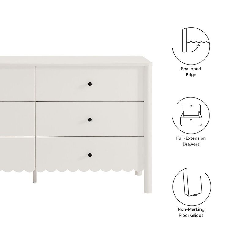 Emmeline Scalloped 6-Drawer Dresser image number 1