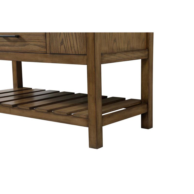 Elegant Kitchen and Bath 48 inch Single bathroom vanity in driftwood with backsplash