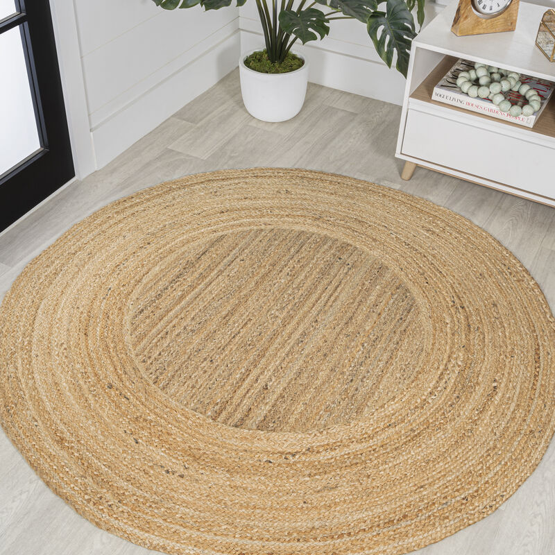 Harmony Boho Jute Circle Natural Round Area Rug