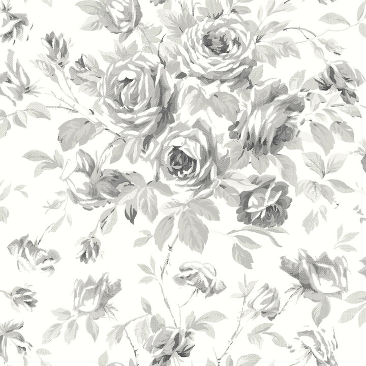 Manon Charcoal Rose Stitch Wallpaper (Set of 2)