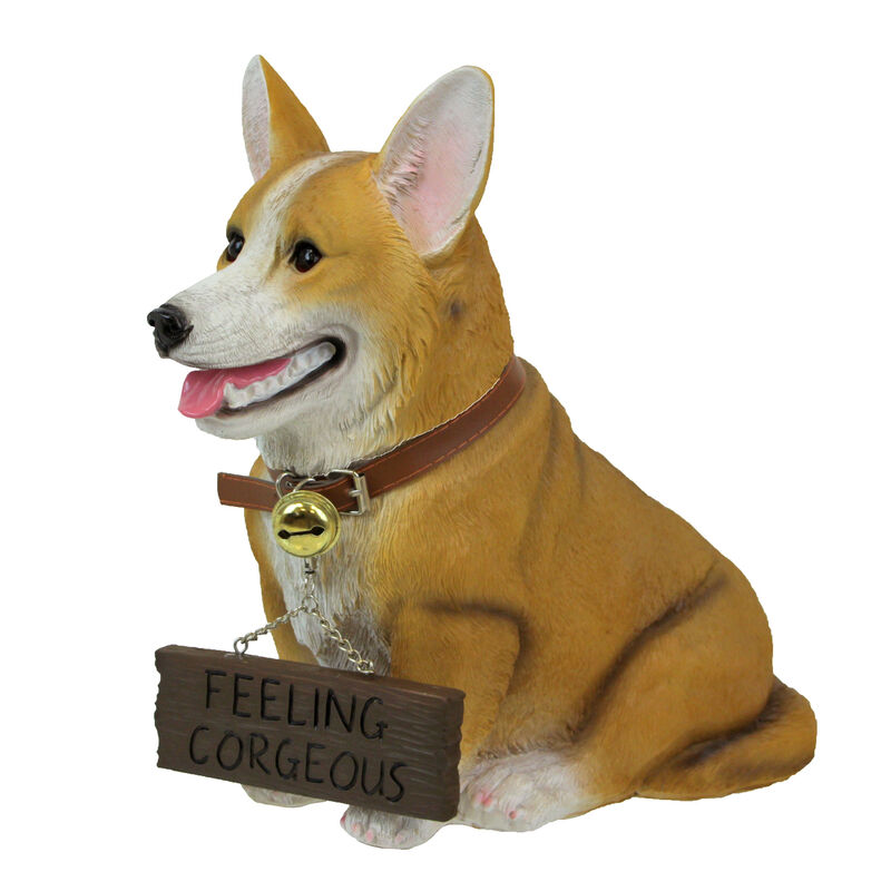 Jasper the Welsh Corgi Dog Realistic Lifelike Statue with Reversible Sign image number 4