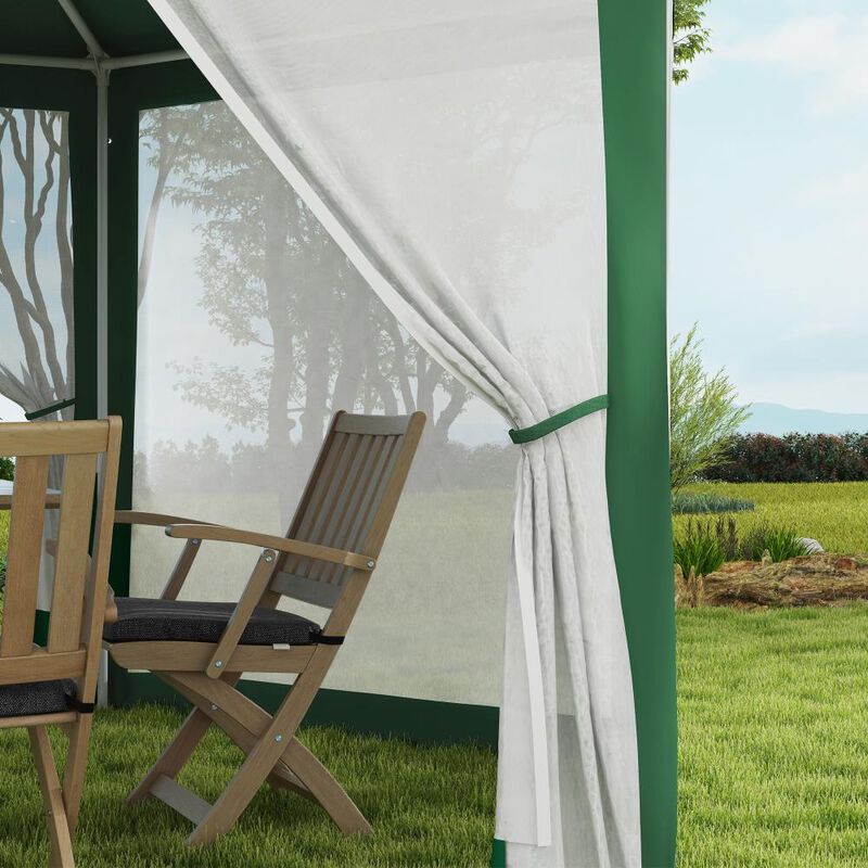 Hivvago 13' x 11' Hexagon Party Tent Canopy with Protective Mesh Walls image number 7