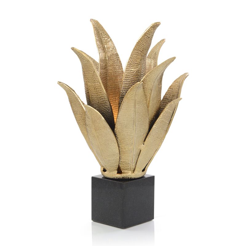 Handcrafted Brass Leaves Accent Lamp