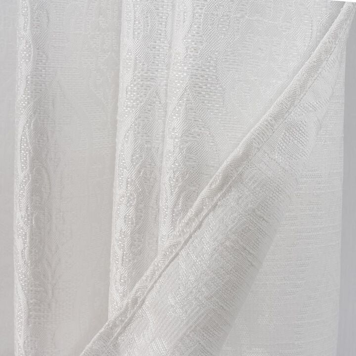 RT Designers Collection Denise Jacquard Premium & Stylish Grommet Panel 54" x 84" White