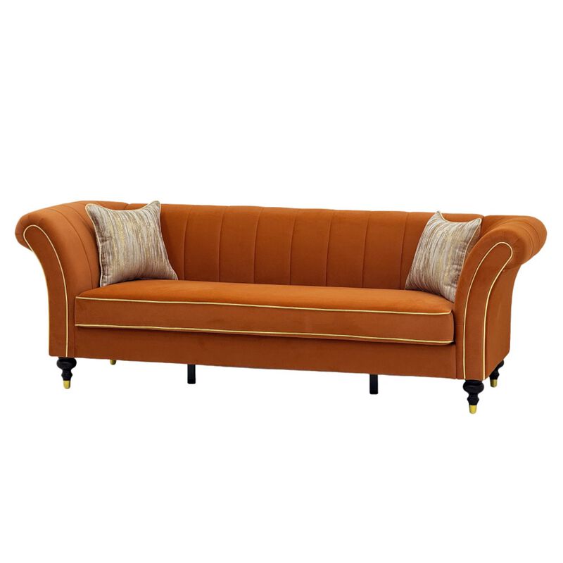 Nixbix Velvet 3‑Seater Chesterfield Sofa image number 7