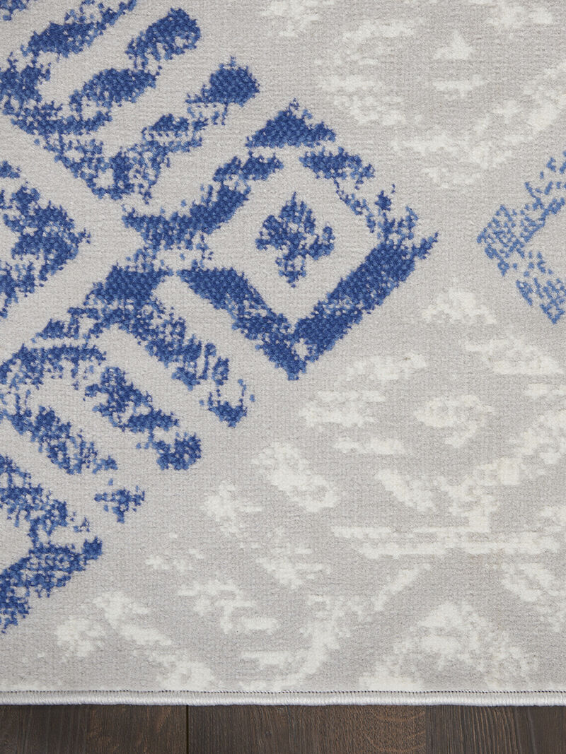 Whimsicle WHS18 Gray/Blue 2' x 8' Rug image number 2