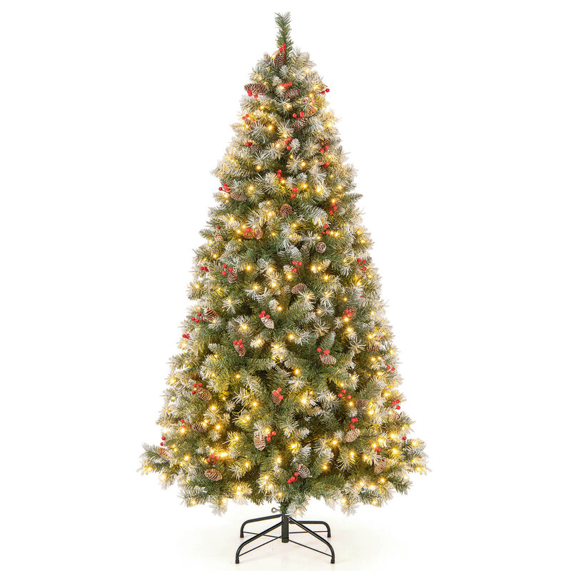 Hinged Christmas Tree with PVC Branch Tips and Warm White LED Lights