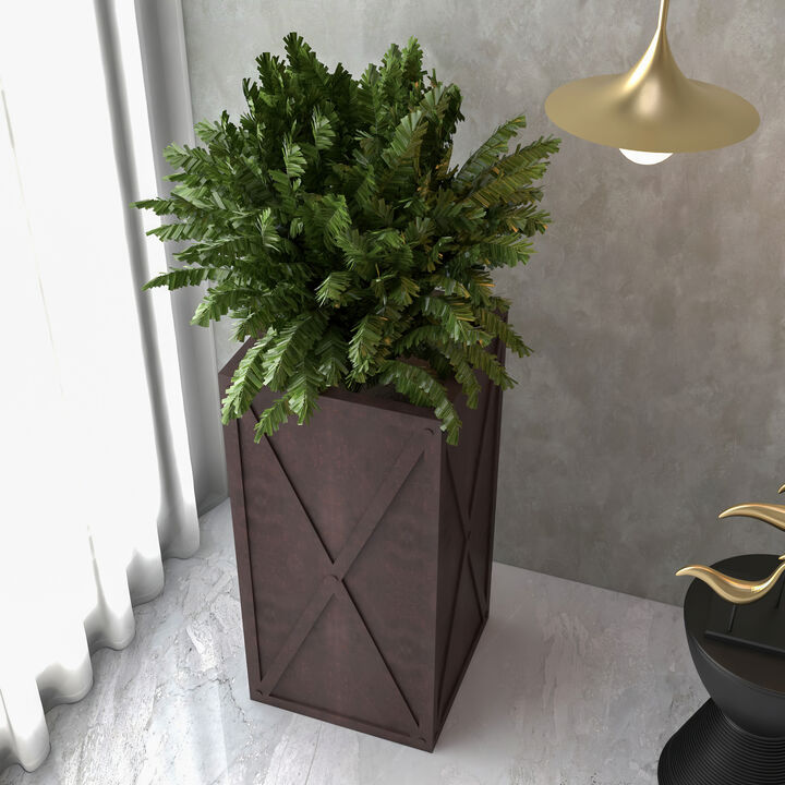 LeisureMod Papyrus Series Rectangle Fiberstone and MgO Clay Planter