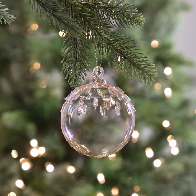 3" Pink Iridescent Glass Christmas Ball Ornament image number 1