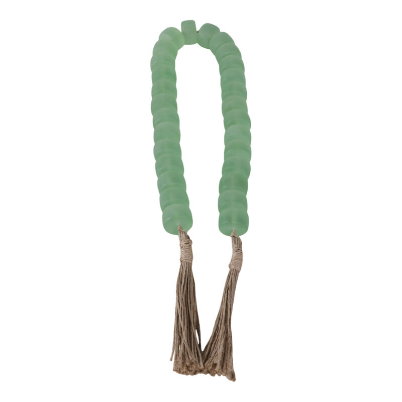 38" Cylinder 1.25" Resin Beaded Garland, Green image number 2