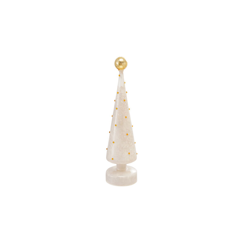 Gold Mercury Glass Tree with Embossed Dots and LED Glow image number 0