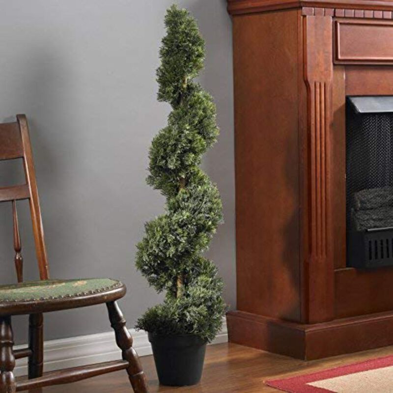 Hivvago 6 Feet Cedar Spiral Silk Tree (In-door/Out-door)