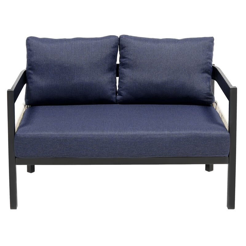 Merax Outdoor Iron Frame Sofa Set with 1 Table