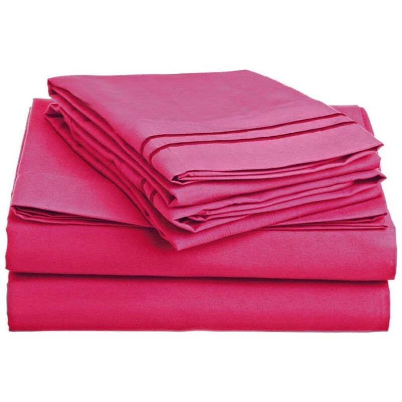 Hivvago Queen size 4-Piece Sheet Set in Pink Polyester Microfiber