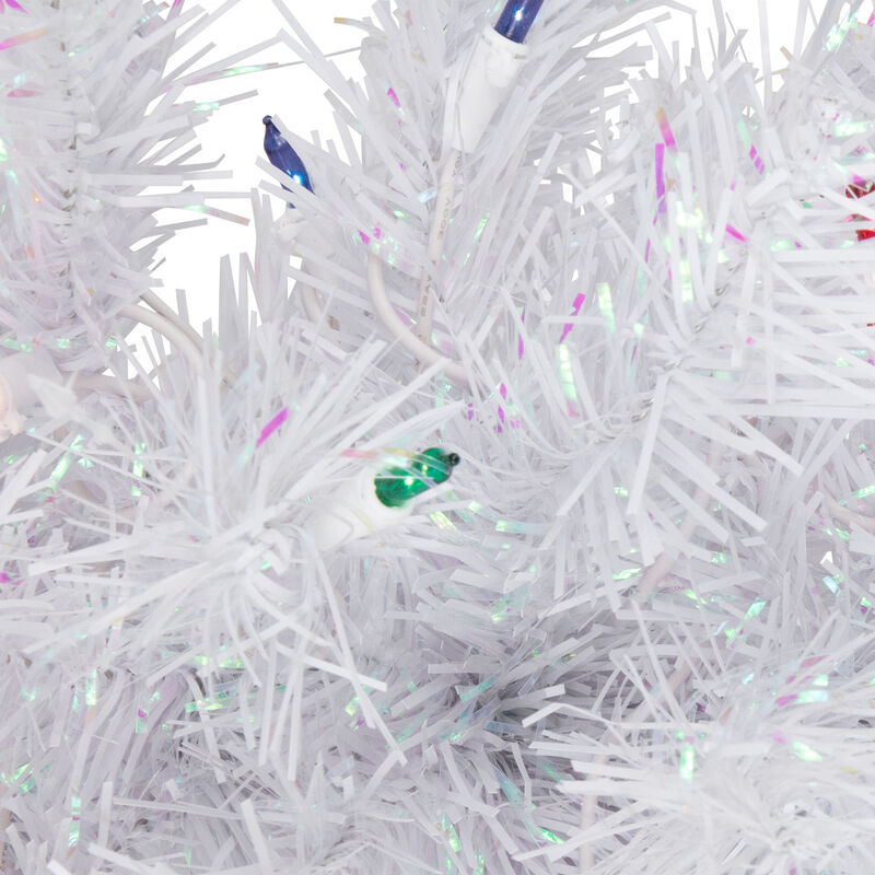 2' Pre-lit Rockport White Pine Artificial Christmas Tree  Multi Lights