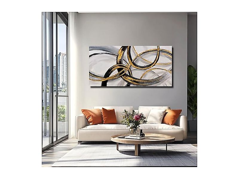 Black Art Modern Bedroom Gray Abstract Oil Decor Living Room Dining Office image number 1