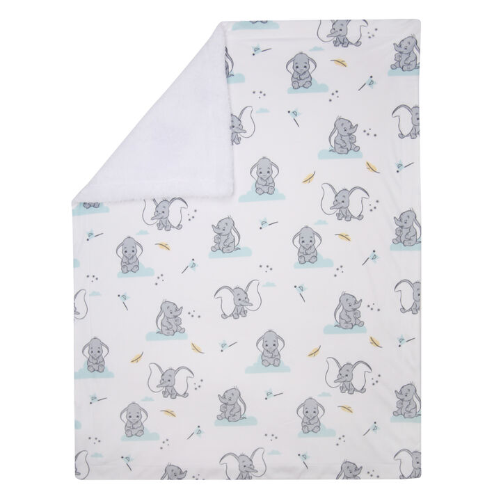 Lambs & Ivy Dumbo Baby Blanket - White, Animals, Disney, Elephant