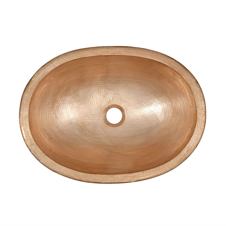 Rustic Pure Oval Bathroom Sink – Unfinished Countertop Basin with Smooth Edges
