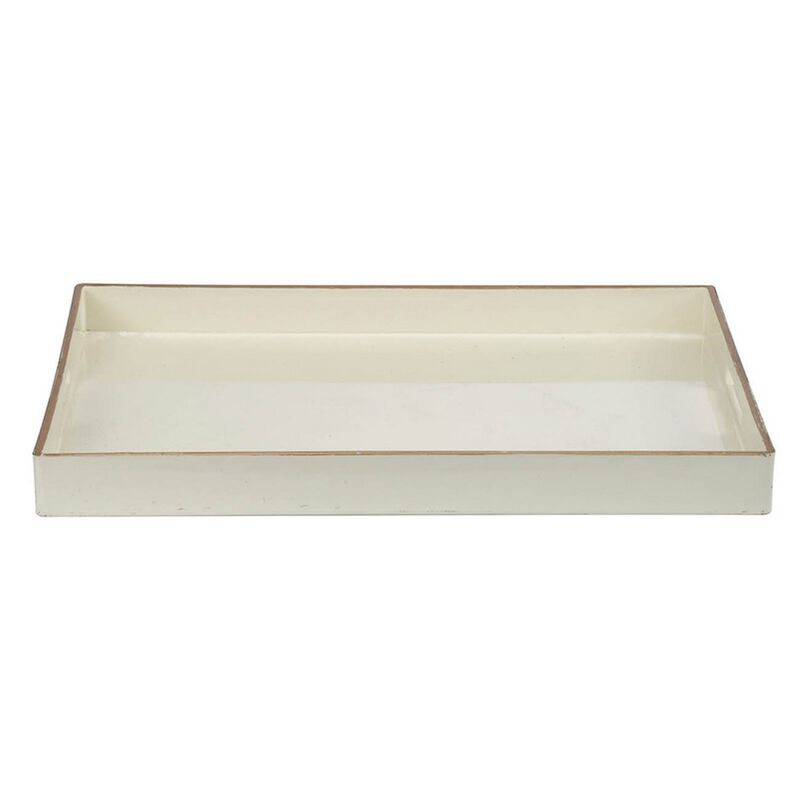Mimosa Rectangle Tray With Cutout Handles, White image number 2