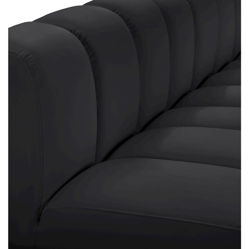 Meridian Furniture Arc Black Vegan Leather Modular Sofa