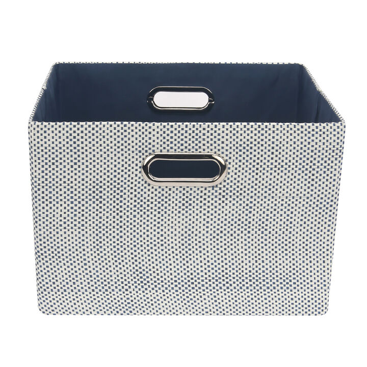 Lambs & Ivy Blue Foldable/Collapsible Storage Bin/Basket Organizer with Handles