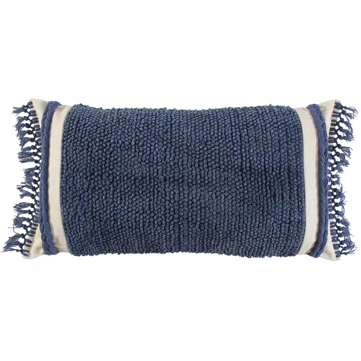 Decorative Braided Stripe Macrame Lumbar Pillow &ndash; Accent Cushion for Couch, Sofa, or Bedroom