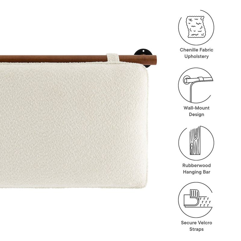 Anela Wall-Mounted Chenille Upholstered Queen Headboard image number 1
