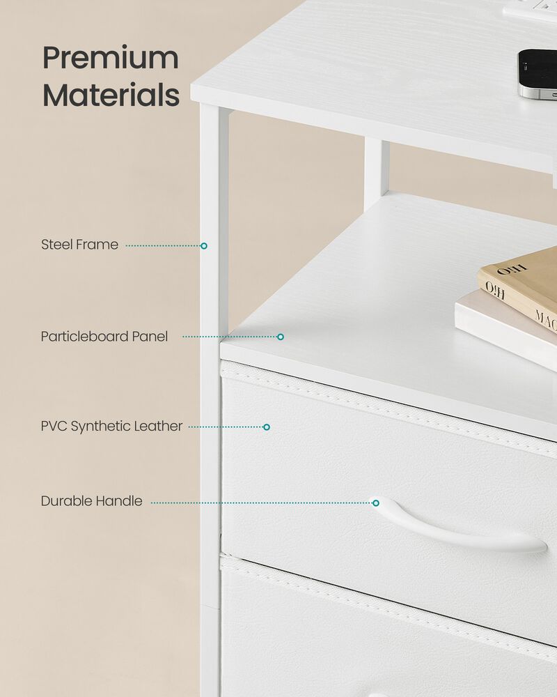 Smart Bedside Table with Charging Station App Controlled LED Lights image number 4
