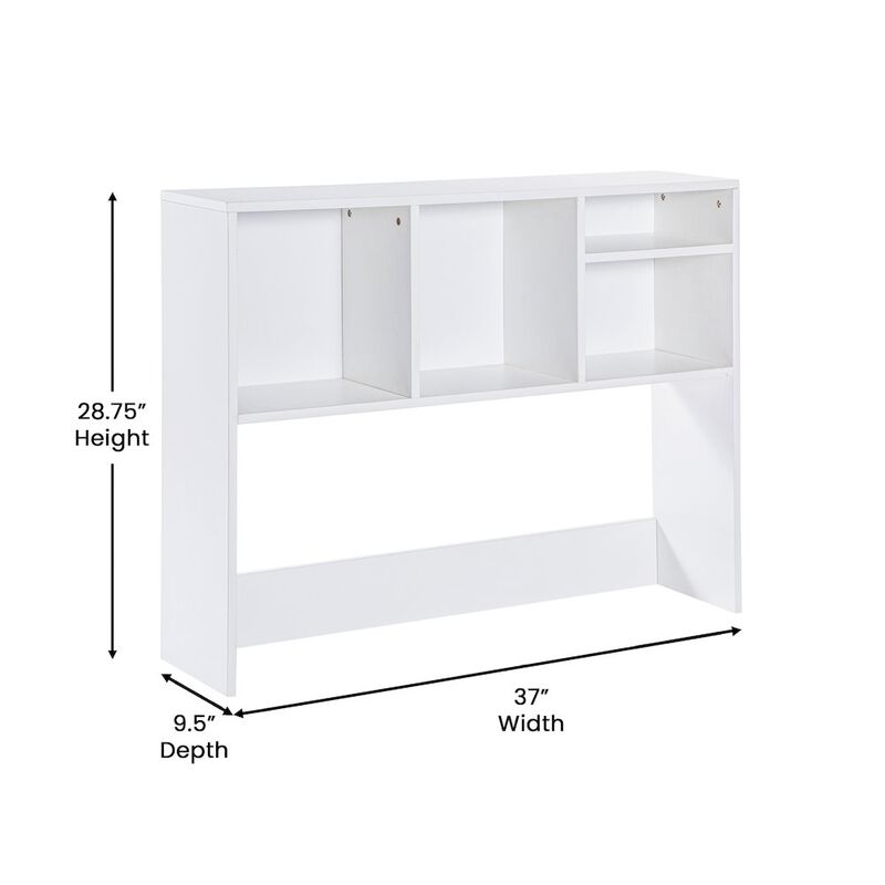 Flash Furniture Lotus Desktop Bookshelf Storage Organizer with Multiple Cubbies in White image number 1