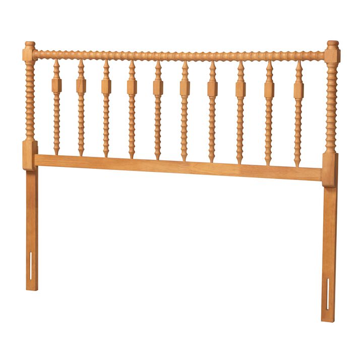 Baxton Studio Juliette Turned Spindle Headboard - Crafted Wood Panel with Decorative Spoke Design for Cottage Farmhouse Bedroom