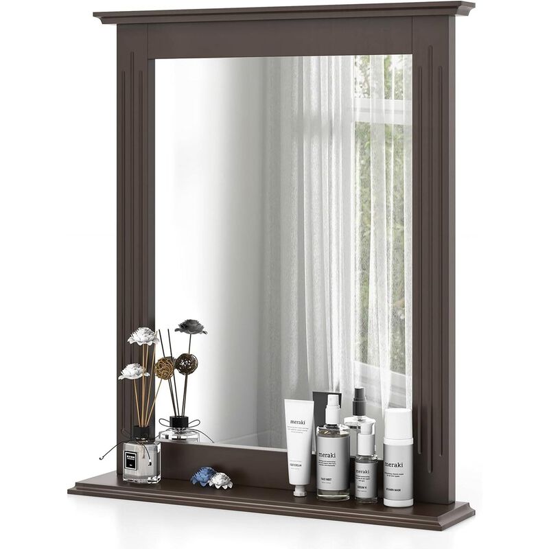 Bathroom Wall Mirror with Shelf for Storage and Bathroom Decor
