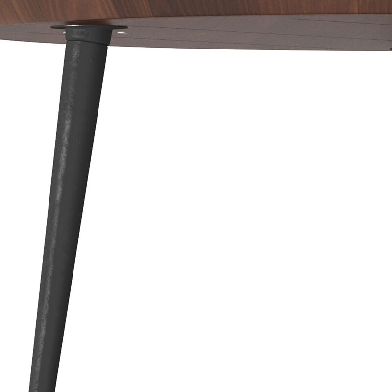 Clairmont SOLID ACACIA WOOD 30 inch Wide Round Modern Industrial Coffee Table in Cognac