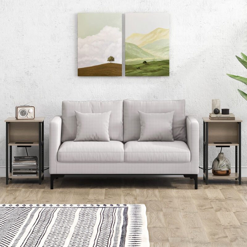 3-Tier End Table with USB Ports & Power Outlets-1 Piece