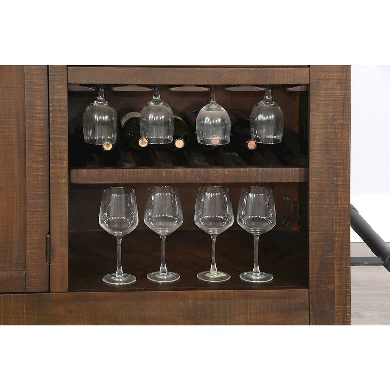 Sunny Designs 80" Traditional Wood Home Bar with Stools image number 7