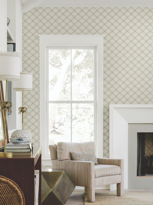 Bayside Basket Weave Neutral Wallpaper (Set of 2)