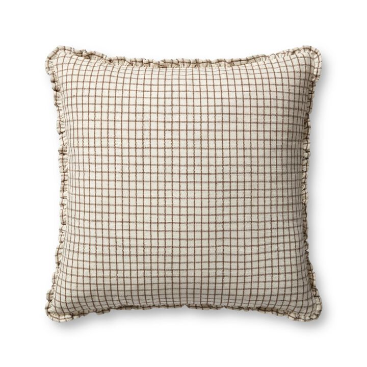 Dinah PCJ0012 Ivory /Earth 22''x22'' Polyester Pillow by Chris Loves Julia x Loloi, Set of Two