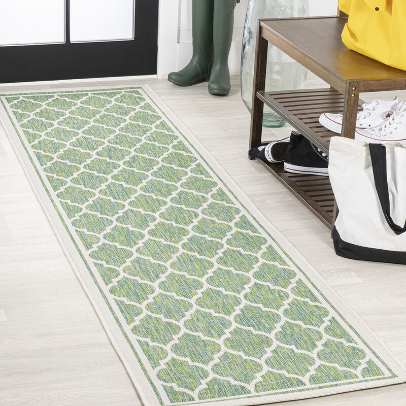 Trebol Moroccan Trellis Textured Weave Indoor/Outdoor Area Rug