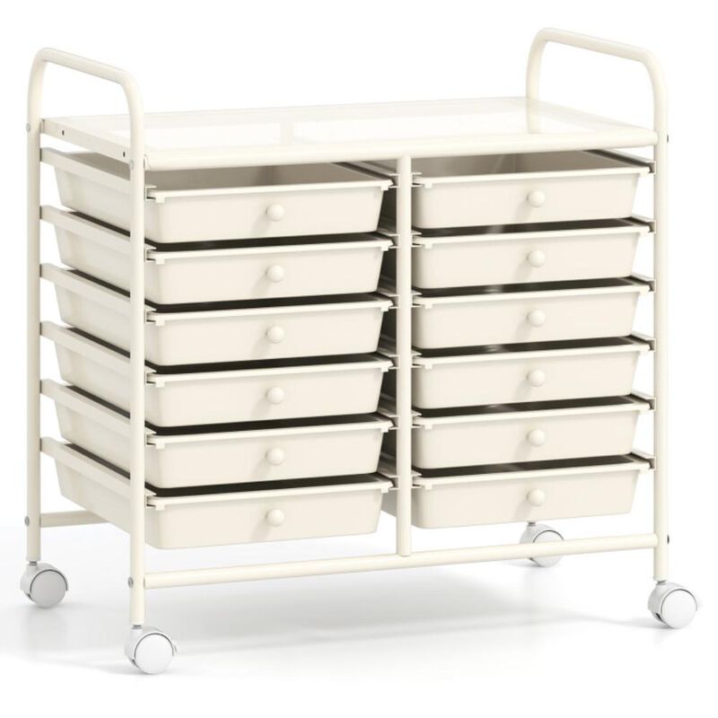 Hivvago 12 Drawers Rolling Storage Cart for Home and Office