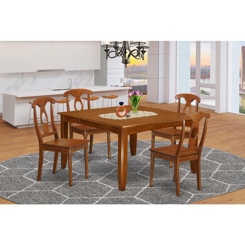 5 Pc Dining room set-Table with Leaf and 4 Kitchen Chairs.